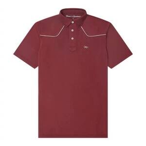 NEW TEXAS STANDARD men's lariat western polo in maroon